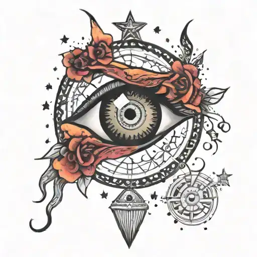 Evil Eye In Galaxy Filled With Stars