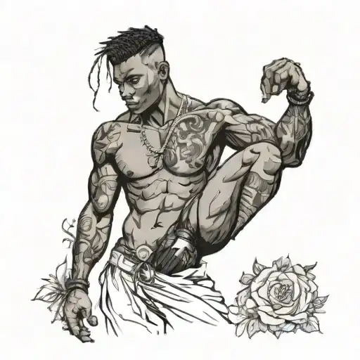 Muscular Black Boy In Lingerie