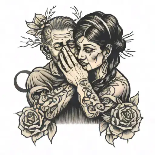 2 Hands Praying To Mom Tribute