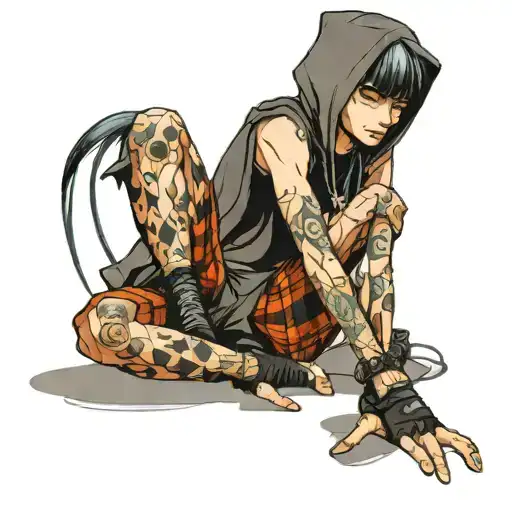 Scrawny Boy In Emo Clothes