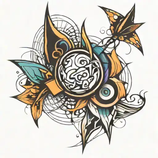 Abstract Lines Tattoo Design