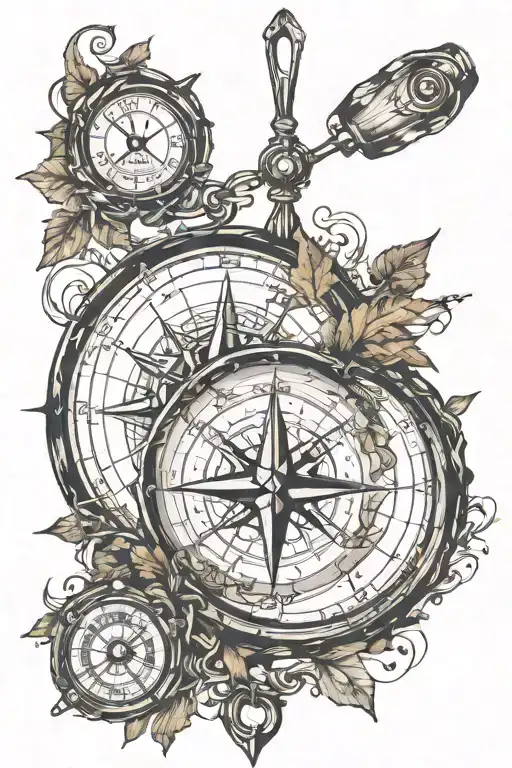 Map And Compass Surrounded