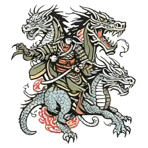 Samurai And Dragon Tattoo