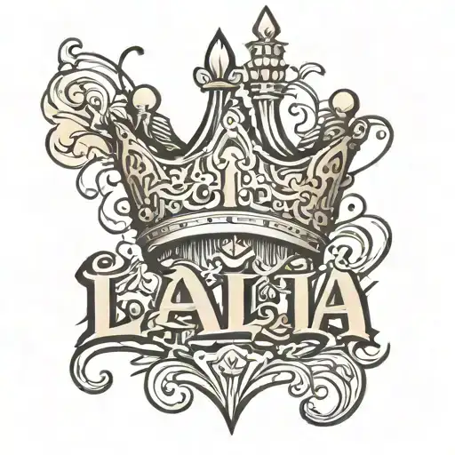 Laila Lettering With Crown At The End Just Letters No Design Behind