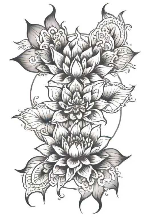 Mandala And Lotus Flower