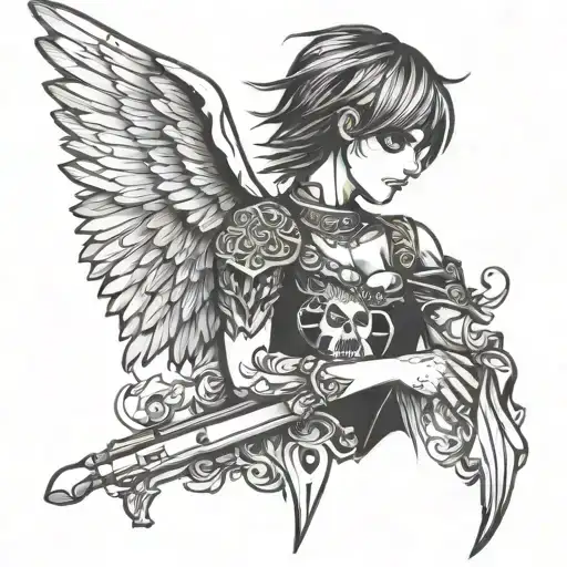 Emo Rock Albums Tattoo Sleeves With Emo Angel And Emo Cta