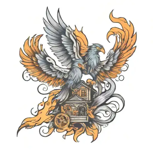 Phoenix Family Together House Fire Tattoo