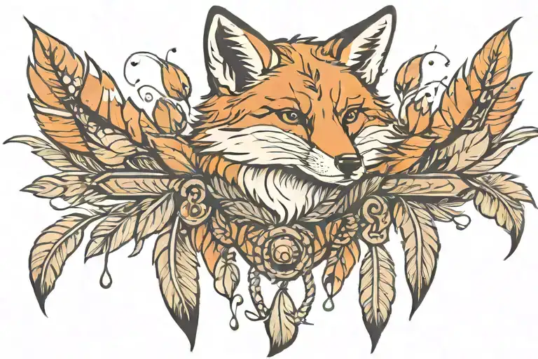 Fox And Feathers On Rope