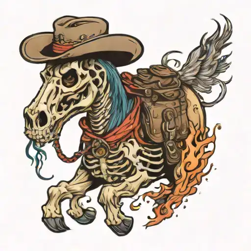 Traditional Style Space Skelton Cowboy