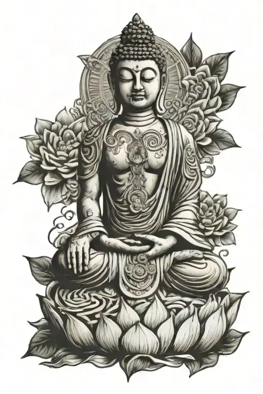 Buddha Statue With Chakras Intertwined