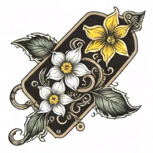 Daffodil A Geranium And A Daisy With A J Hook Tow Chain