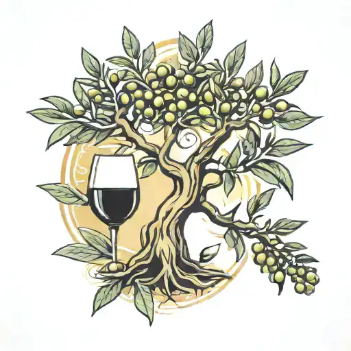 Olive Tree And Wine