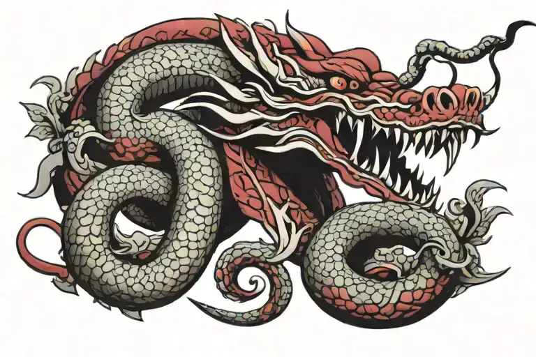 A Wrapped Red Serpent Dragon Who Has The Face Of Mushu