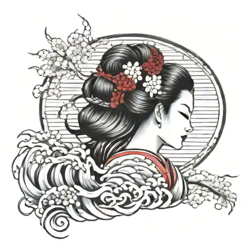 Large Oriental Female Geisha Back