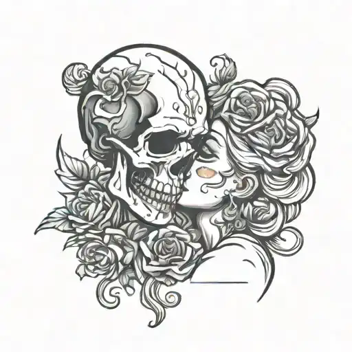 Skull Kissing A Woman