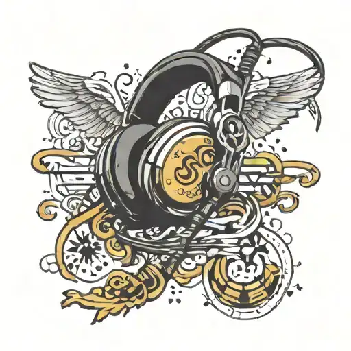 Headphone Music Symbol Mic Vintage Shure