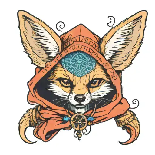 A Three Eyed Fennec Fox Wearing A Hoodie
