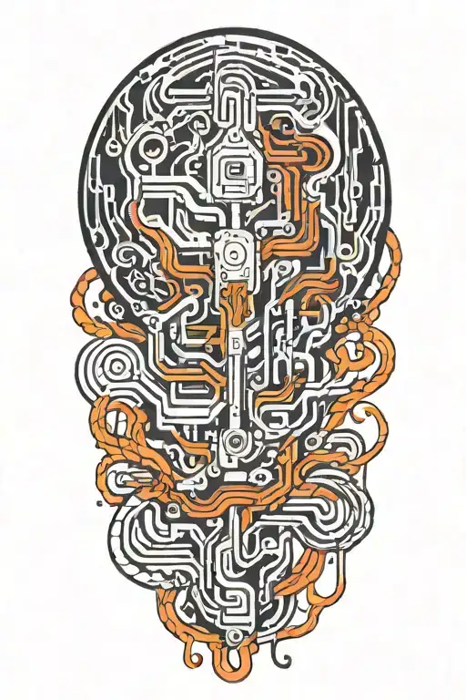 An Abstract Design Of Electrical Currents Flowing Through A Digital Landscape