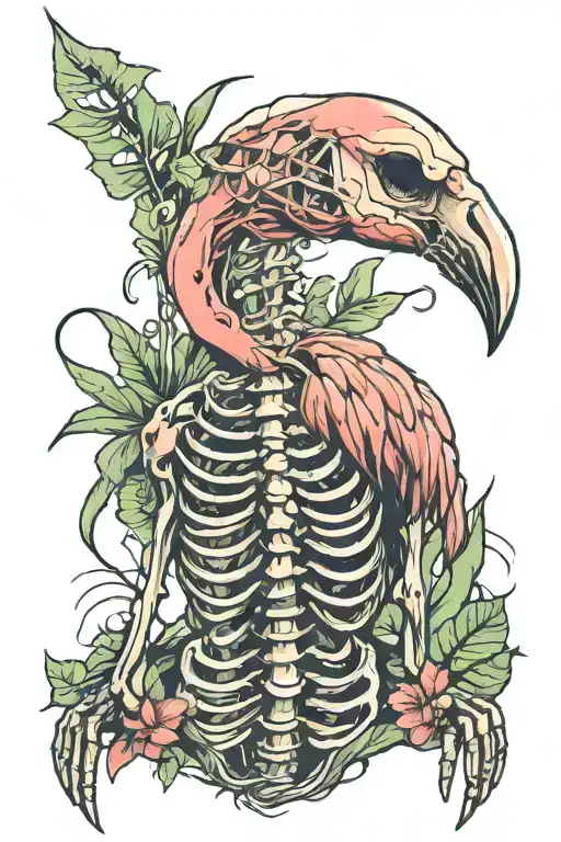 Flamingo Skeleton Looking