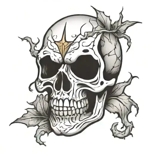 Skull With Anger Spelled In The Cracks Of The Skull