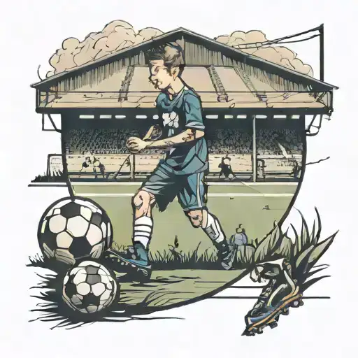 Boy With Cleats Walking Towards A Soccer Field