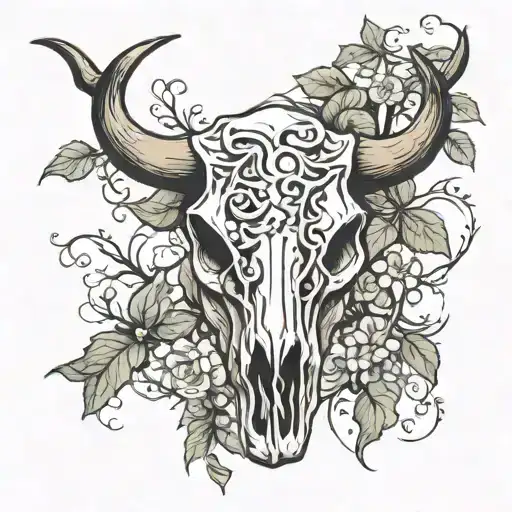 Bull Skull Wrapped In Vines