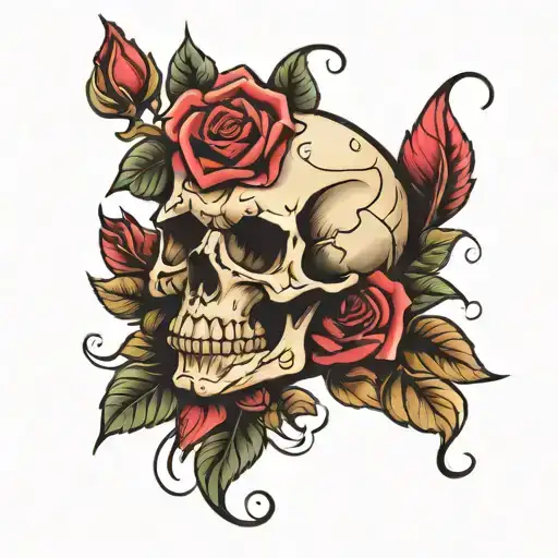 Skull And Rose