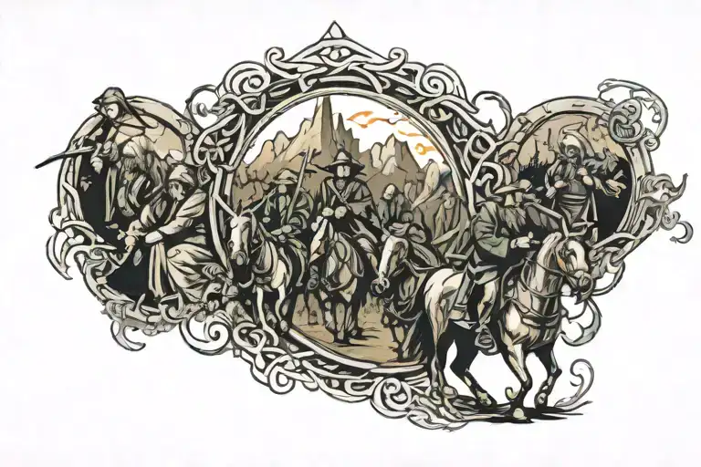 Fellowship Of The Ring On Their Journey