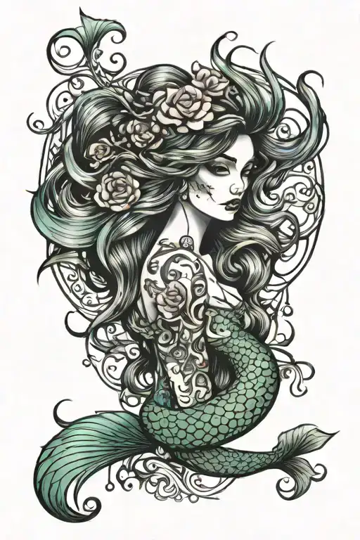 Mermaid With Hair