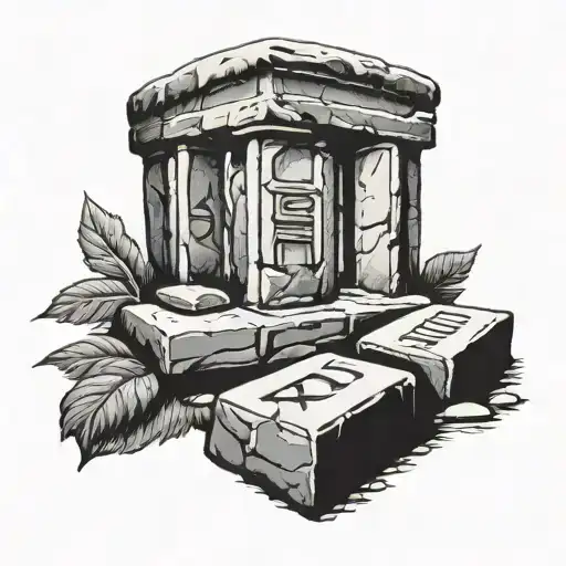 Stonehenge Type Stone With 2 Roman Numeral Birthdays Carved Into It