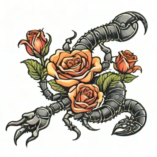 Scorpion With A Roses