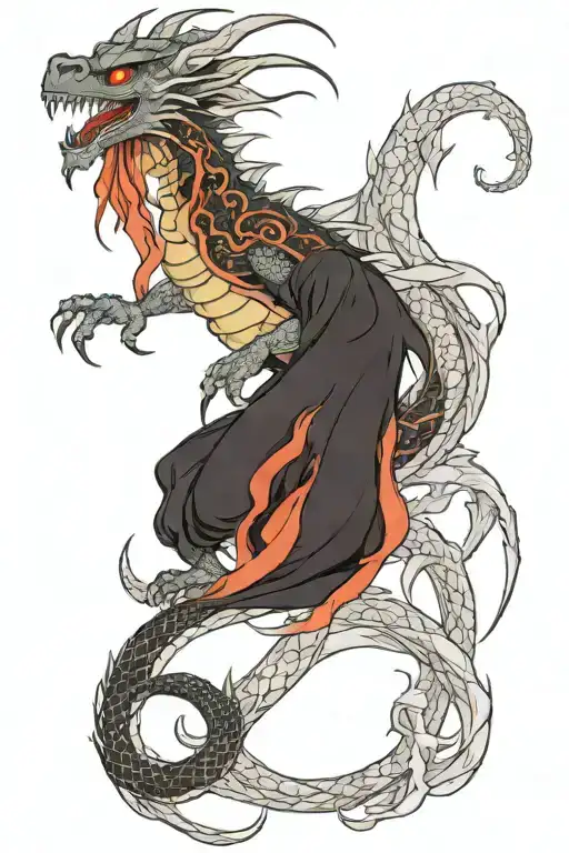 Dragon Tearing Skin And Gets Out Of Body