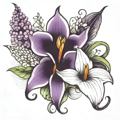 Lilac And Calla Lily