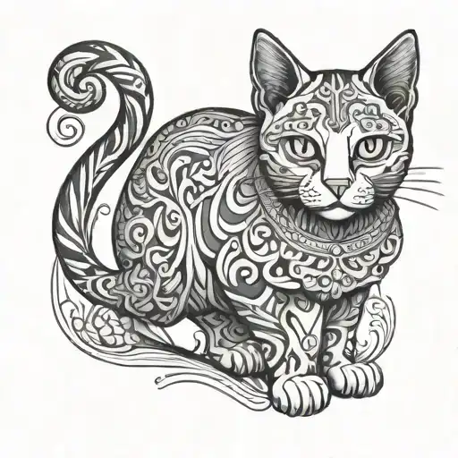 Cat Outline Full Body