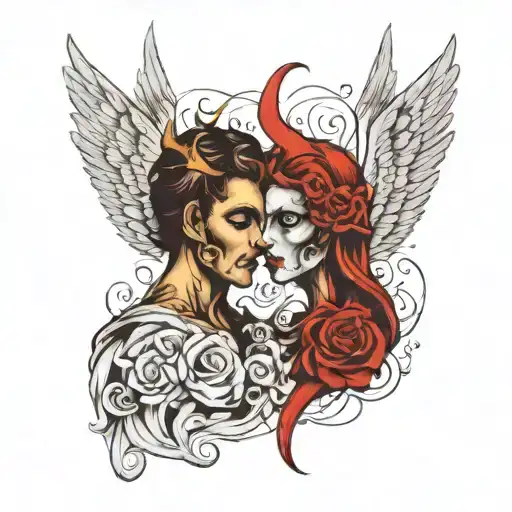 Angel And Demon Whispering Words