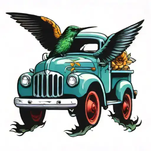 Hummingbird With 1970'S Truck