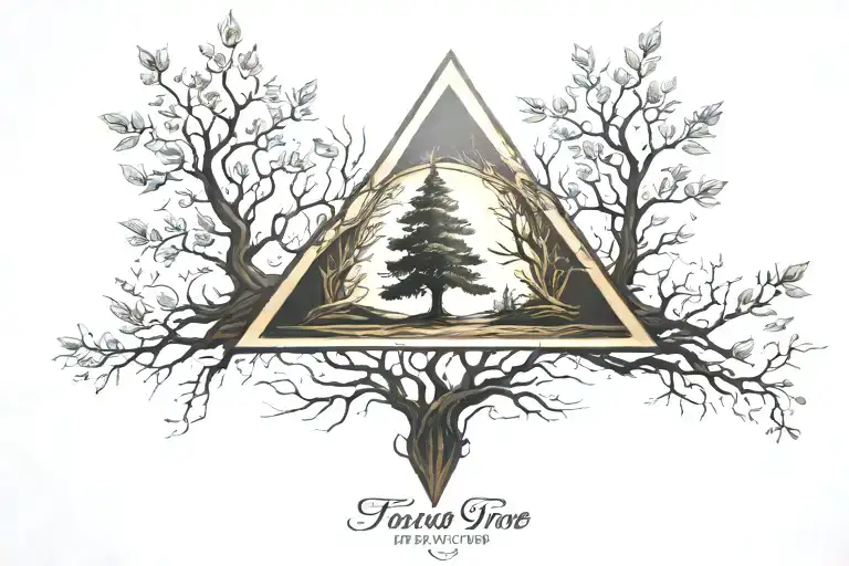 A Triangle With A Tree In The Middle
