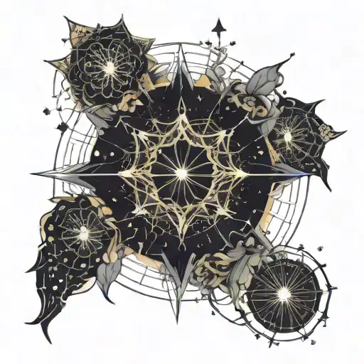 Cancer Constellation Mandala Design Incorporating Elements