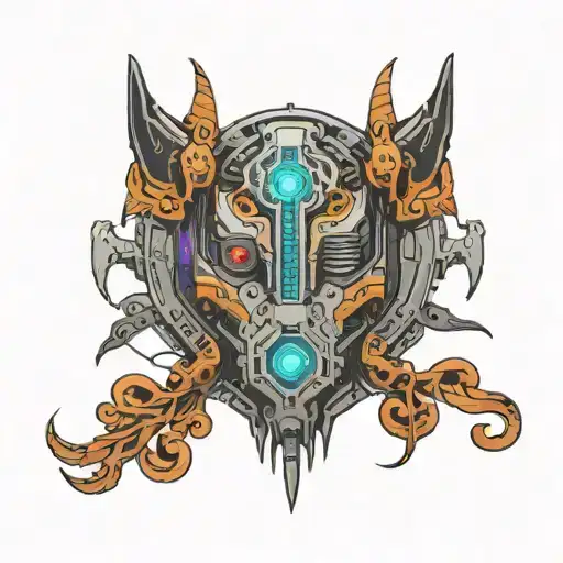 Cyberpunk Ornamental Neck Circuit Creeping Up