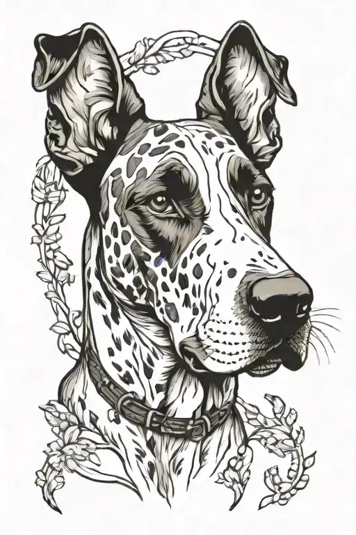 Black And White Floppy Ear Great Dane With Outdoors Fill Work Around It