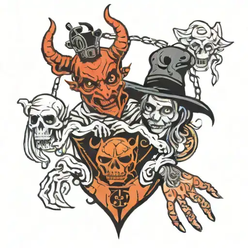 The Devil's Hand Comes Out Of The Witch And The Puppet Holder