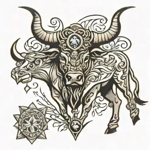 Taurus Bull And Diamond Gem