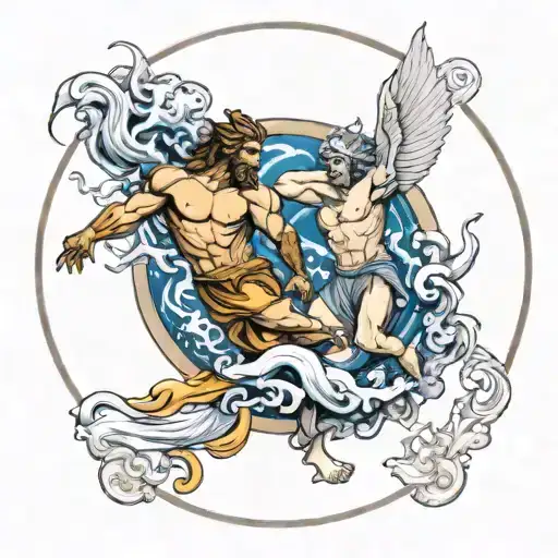 Storm Water Greek Gods Battling