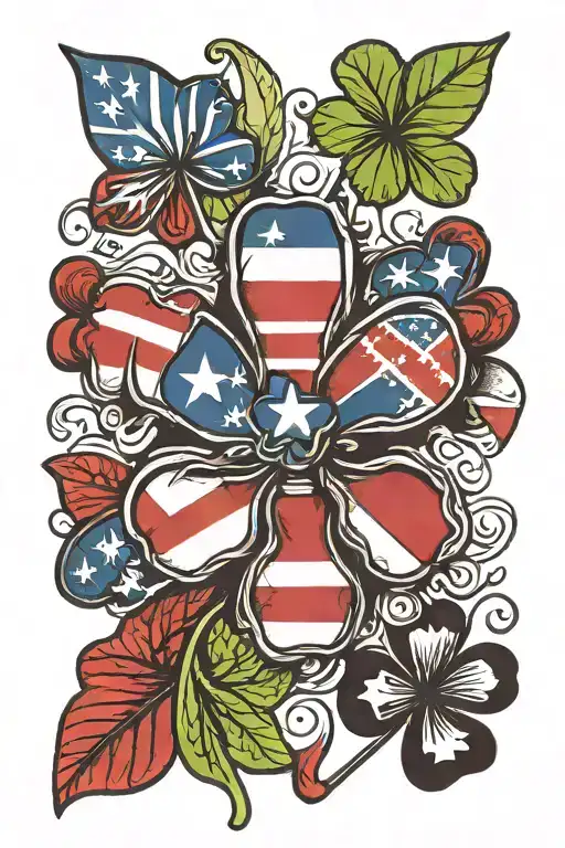 Four Leaf Clover With Puerto Rican Flag As The Clover