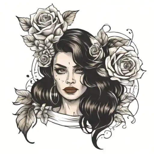 Portrait And Flowers Coming