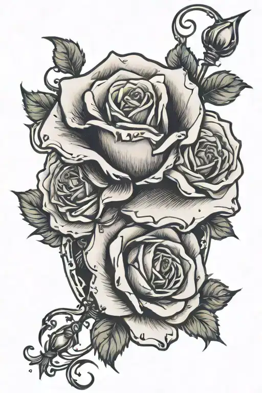 Rose With Skeltion Hand Around It