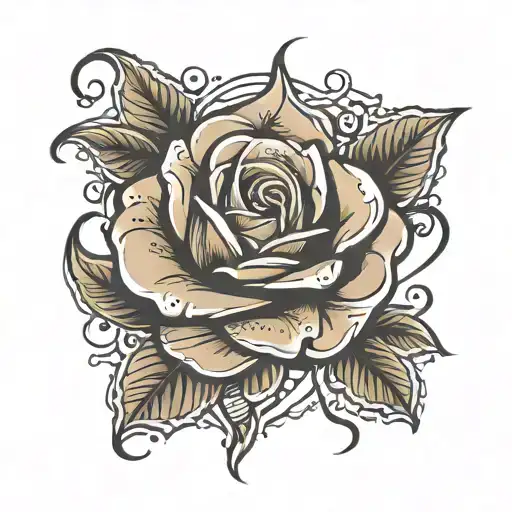 Line Of Money Rose Tattoo