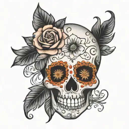 Sugar Skull And Black