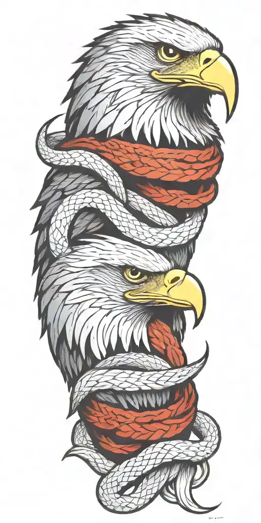 Eagle And Snake Wrapped