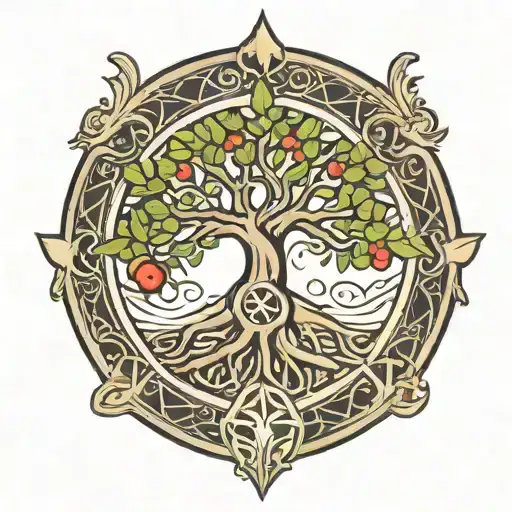 Mercedes Benz Logo And Buddhist Tree Of Life